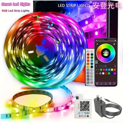 Picture of LED Strip Lights 16ft Music Sync LED Lights Waterproof Strip Lights With Remote And App Control For Bedroom Decoration