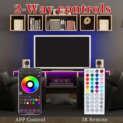 Picture of LED Strip Lights 16ft Music Sync LED Lights Waterproof Strip Lights With Remote And App Control For Bedroom Decoration
