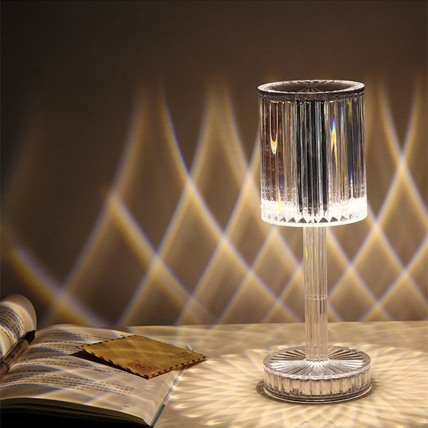 Picture of Crystal Table Lamp Touch Remote Control Night Lamp Rechargeable Bedside Lamp Night Lights Acrylic Home Decor Lighti Decoration