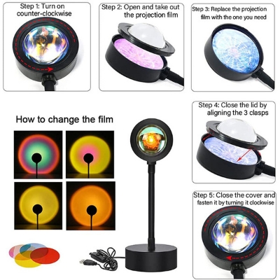 Picture of USB Direct Connection Sunset Projector Sunset Atmosphere Creation Lamp Shooting Scene Lamp Suitable For Living Room And Bedroom