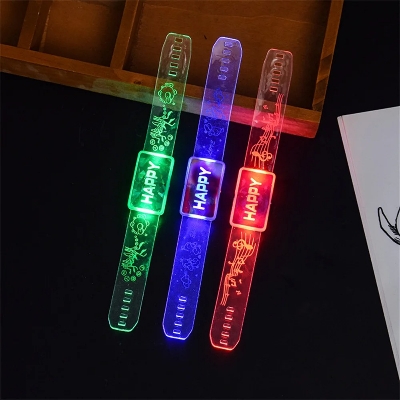 Picture of Led Glow Neon Light Up Bracelets Colorful Flash Bracelet Wristbands Glow In The Dark Party Supply Wedding Christmas Party Favor