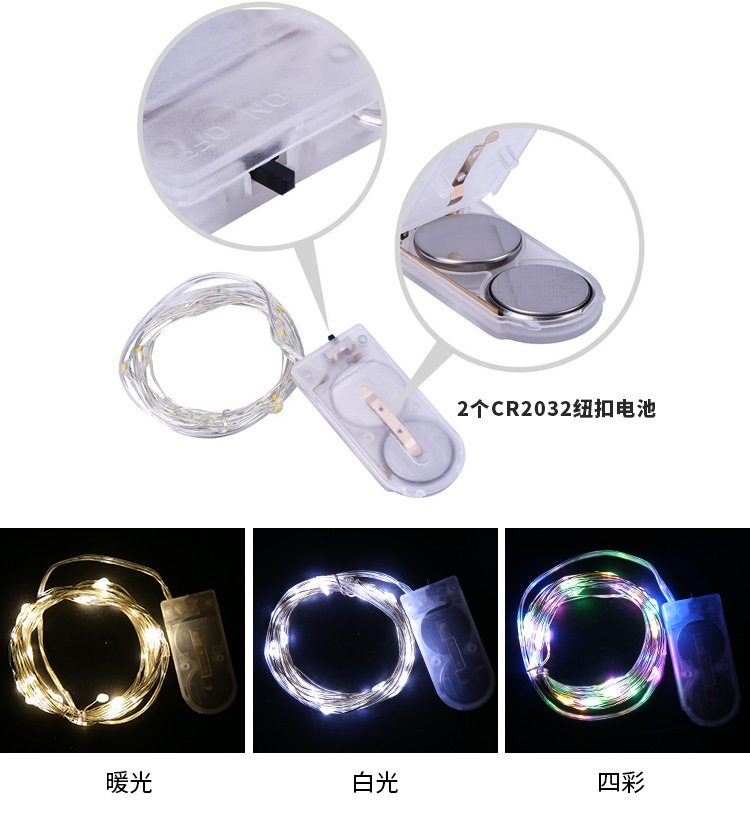 Picture of 1 PC LED Decorative Light LED Copper Wire Lights Battery Operated Outdoor String Lights Fairy Light New Year Christmas Gift