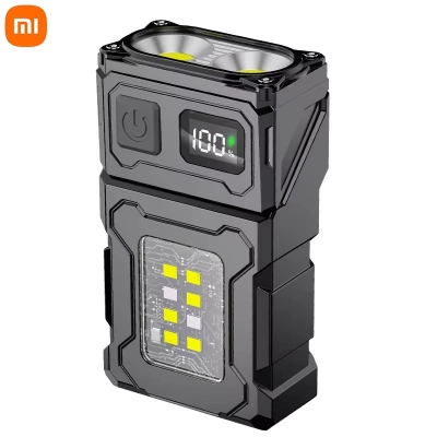 Picture of Multifunctional COB Flashlight Ajustable Angle LED Outdoor Torch Portable Keychain Light Magnetic Camping Warning Lamp