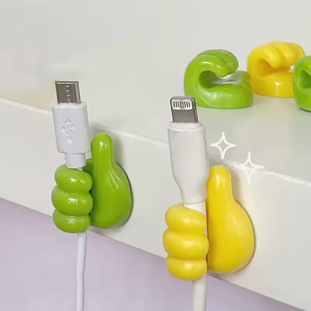 Picture of Silicone Thumb Wall Hooks, Self Adhesive Thumb Hook Multifunction Cable Clips Creative Holder Wall Hangers for Storage (multicolor-5pcs)