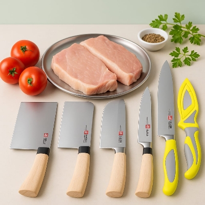 Picture of 5 in 1 combo sat steel knife cleaver