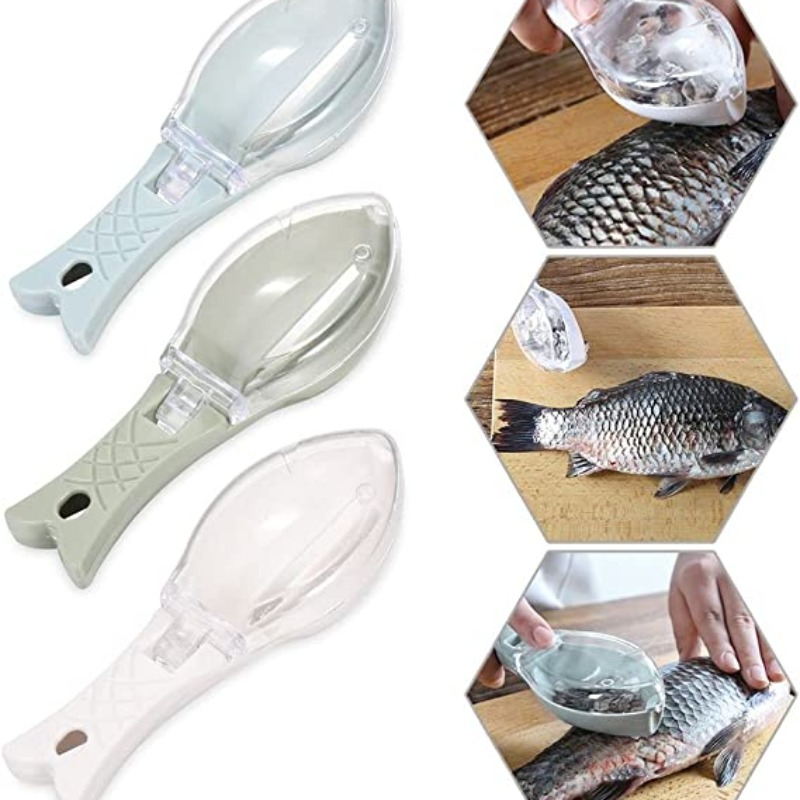 Picture of Portable Fish Skin Brush Scraping Fish Scale Brush Cleaning Knife Fast Remove Fish Peeling Scraper Fish Scaler Kitchen Supplies