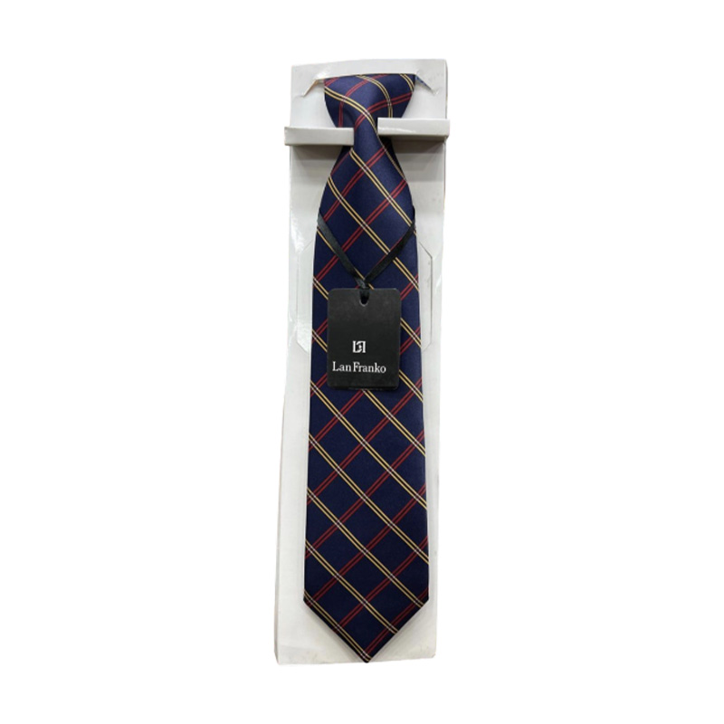Navy Blue Check Formal Casual Tie For Men Raazonline shop bangladeshothoba.com