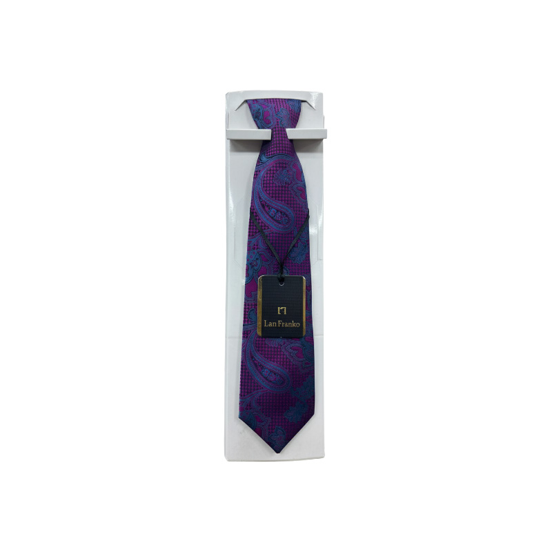 Purple Flower Design Embroidery Formal Neck Tie For Men Raazonline shop bangladeshothoba.com