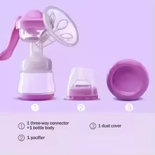 Picture of 2-in-1 manual breast pump, maternity products, large suction, with pacifier, food grade PP material