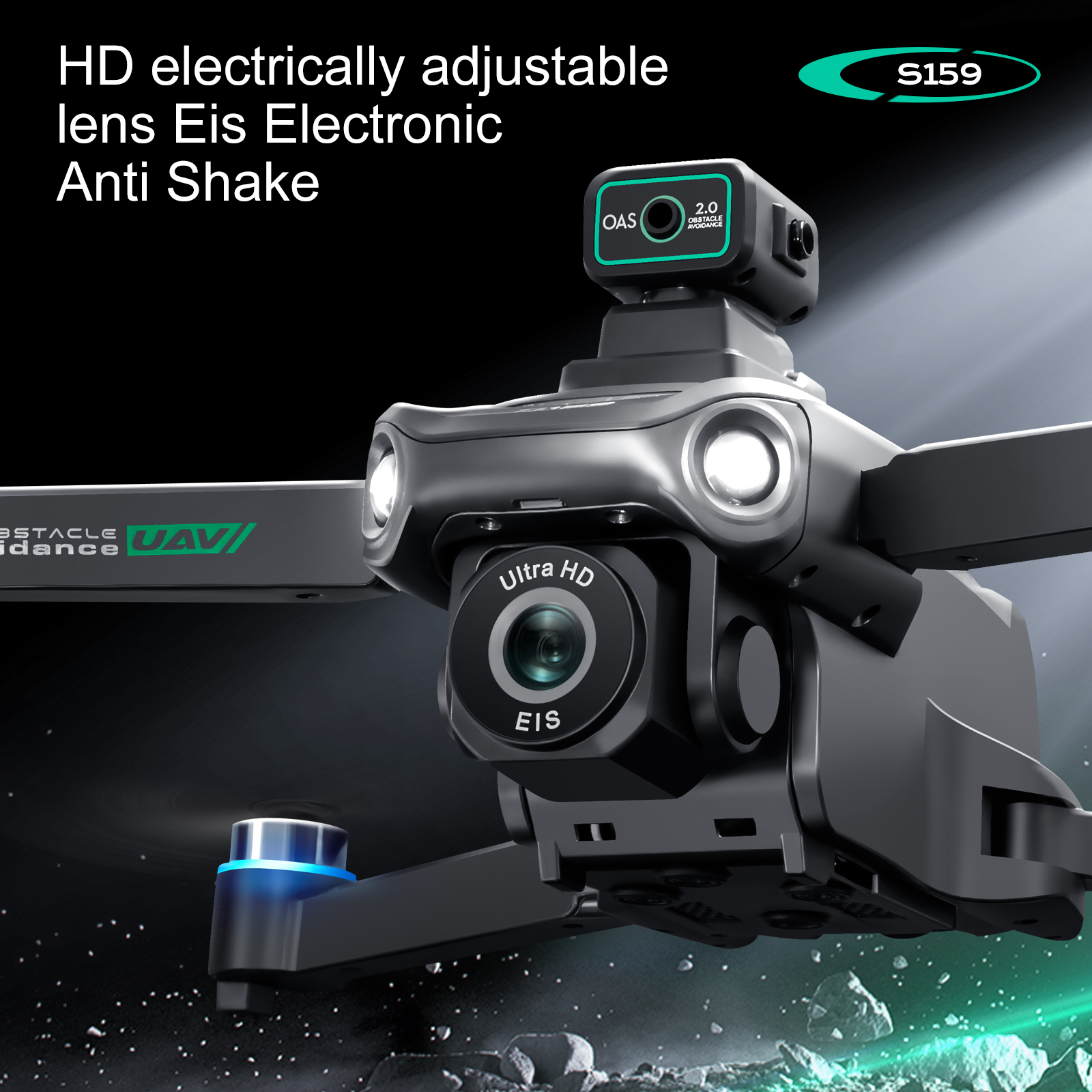 Picture of 5G WIFI FPV G.P.S Quadcopter Drone 4K HD Dual Cameras Obstacle Avoidance LED Large Screen Remote RC Drone