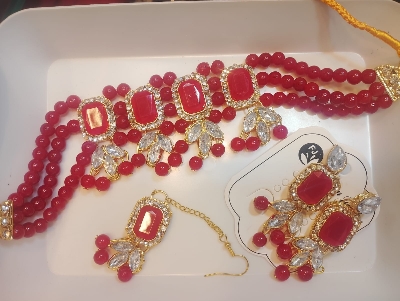 Picture of Jewel Addiction Gold Plated Polki Kundan And Pearls Choker Necklace 
