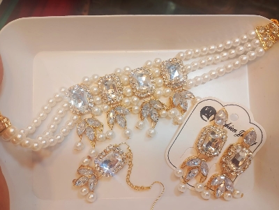Picture of Jewel Addiction Gold Plated Polki Kundan And Pearls Choker Necklace 