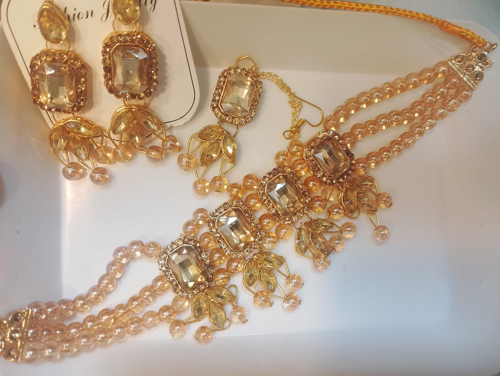 Picture of Jewel Addiction Gold Plated Polki Kundan And Pearls Choker Necklace 