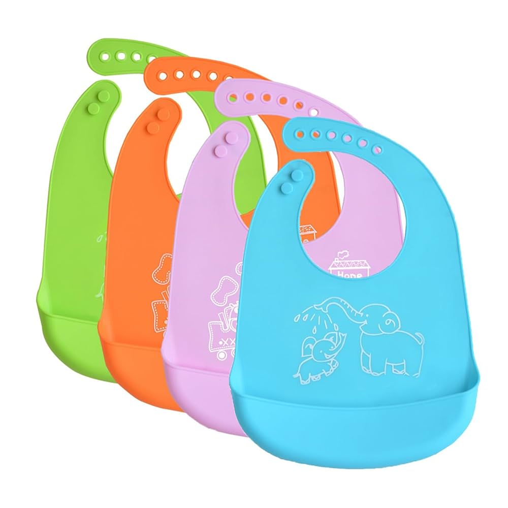 Picture of Baby Silicone Bib / Pocket Waterproof silicone Bib /Baby ultra-thin summer lightweight silicone bib