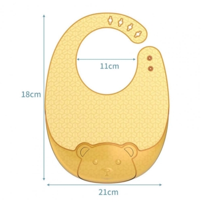 Picture of Food Grade Premium Infant Waterproof Silicone Baby Bib BPA Free Feeding Baby Ultra-thin Bibs