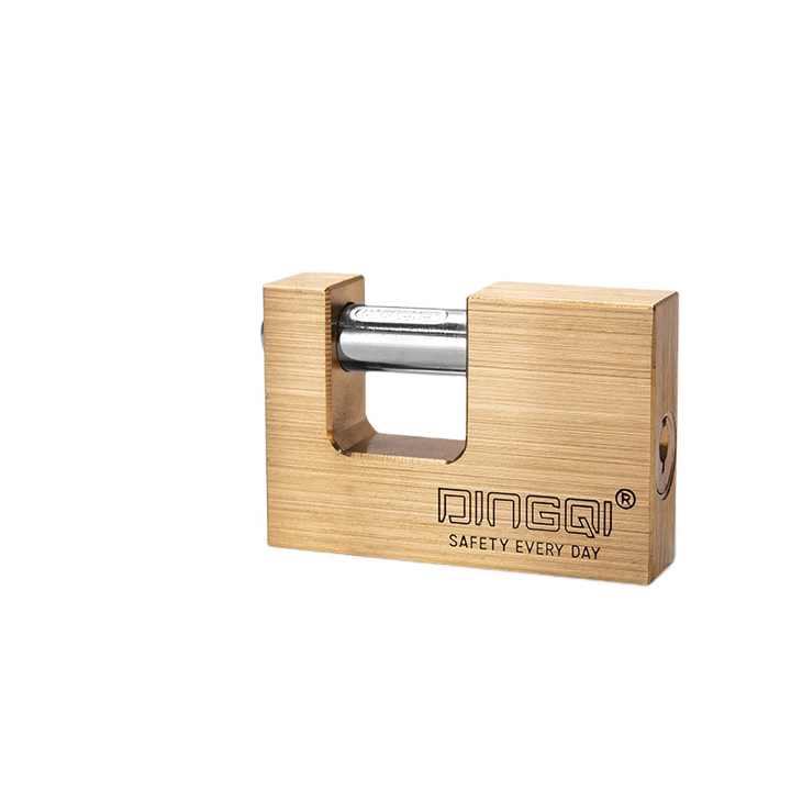 Picture of Dingqi Top Security Rectangular Lock Three Side Dotted Computer Key Brass Padlock Copper Lock OEM Acceptable 90mm,or Custom-151190