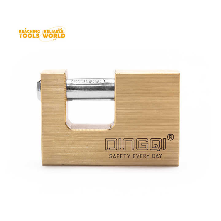 Picture of Dingqi Top Security Rectangular Lock Three Side Dotted Computer Key Brass Padlock Copper Lock OEM Acceptable 90mm,or Custom-151190