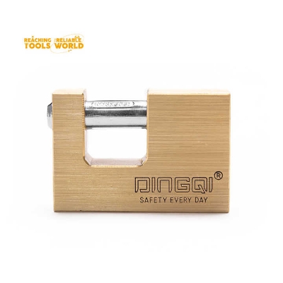 Picture of Dingqi Top Security Rectangular Lock Three Side Dotted Computer Key Brass Padlock Copper Lock OEM Acceptable 90mm,or Custom-151190