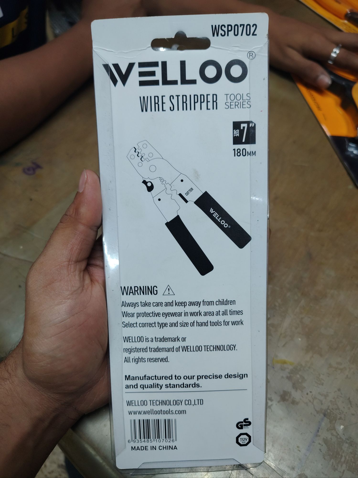 Picture of 🔧 WELLOO 7-Inch Wire Stripper & Mini Punch | Multi-Purpose Electrical Hand Tool – WSP0703