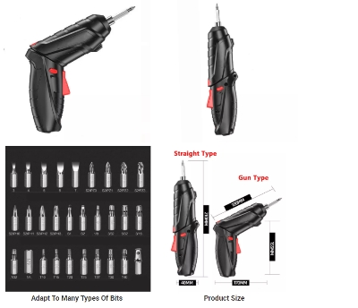 Picture of 47Pcs Metal Cordless Handheld Electric Screwdriver Socket Wrench Repair Tool Set