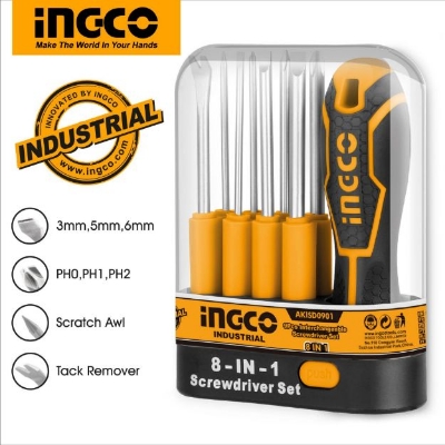 Picture of Professional 8 IN 1 SCREWDRIVER SET INGCOO -AKISD0901
