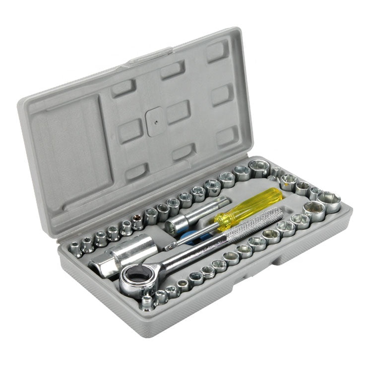 Picture of 40pcs/Set High Quality 40pcs Steel Combination Socket Wrench Set Screwdriver Hand Tools Ratchet Screwdriver Kit