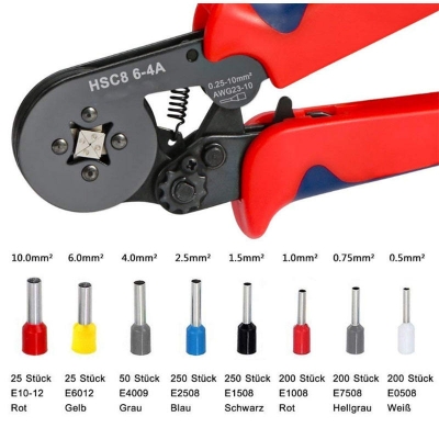 Picture of 🔌 HSC8 6-4A Terminal Crimping Tool with 1200pcs Cord End Terminal Connectors Kit