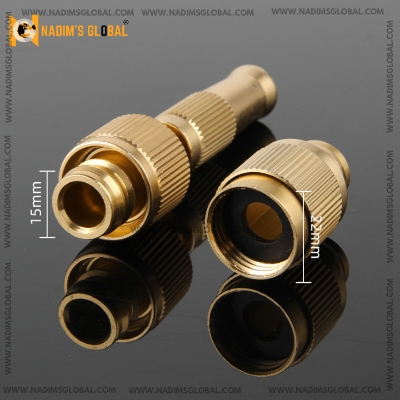 Picture of Spray Nozzle Brass Coating Water Gun High Pressure Direct Spray Quick Connect Adjustable Watering Gun Home Garden