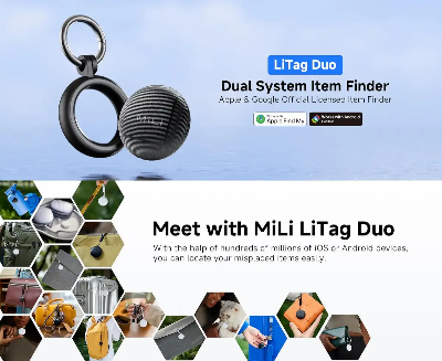 Picture of MiLi LiTag Duo Smart Finder for both Android & iOS