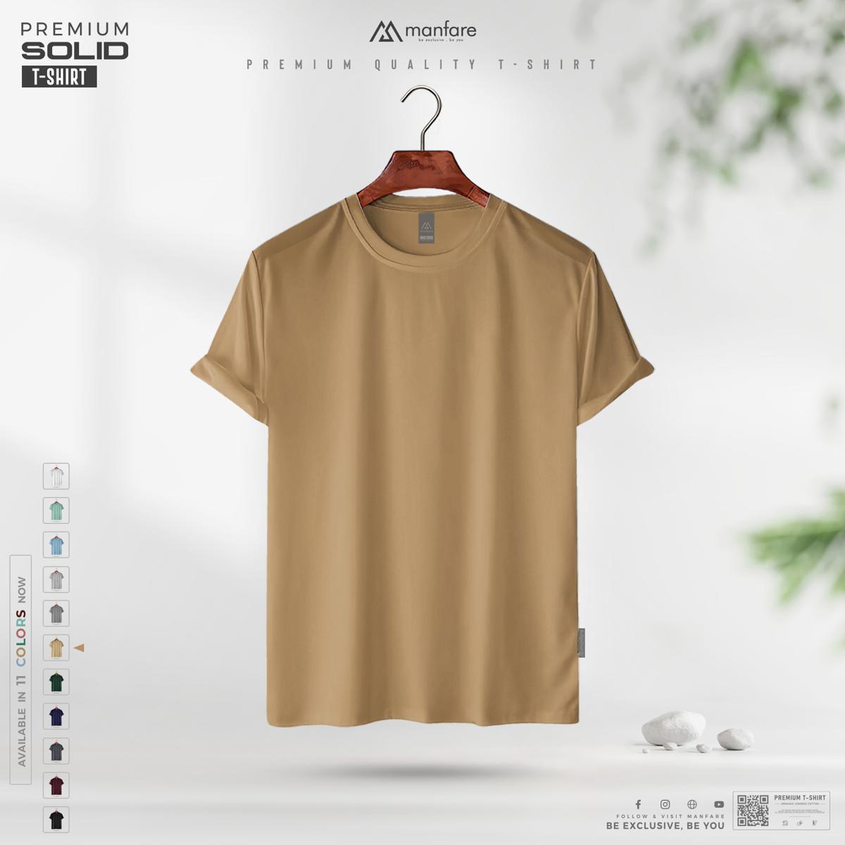 Picture of Manfare'S Premium Solid T Shirt - Biscuit I Mf-511