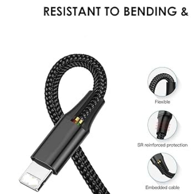 Picture of Fast Charger Cord 3 in 1 USB Charging Cable Type C Micro USB iPhone High-Speed Data Transfer