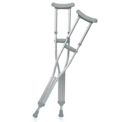 Picture of Adjustable Adult Crutches Under Arm Aluminum Alloy Push Button with Filling Hand Grip Arm Crutch for Walking