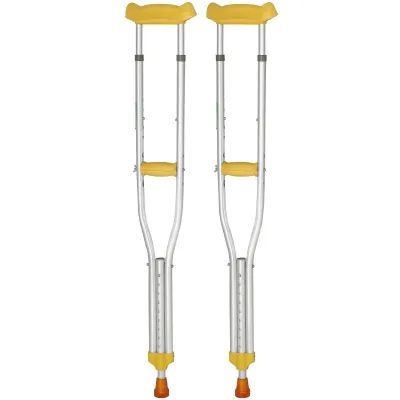 Picture of Adjustable Adult Crutches Under Arm Aluminum Alloy Push Button with Filling Hand Grip Arm Crutch for Walking