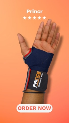 Picture of prince Thumb & Wrist Support Wrap Brace Binder Stabilizer for Men & Women Gym Workout Sports Hand Injuries Warmer Band, Pain Relief, Arthritis, Tendonitis, Supporter