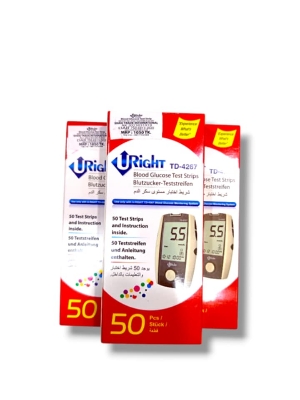 Picture of URight Blood Glucose Test Strips Foil Pack TD-4267 25 & 50  pcs Foil Pack