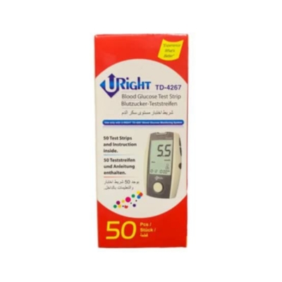 Picture of URight Blood Glucose Test Strips Foil Pack TD-4267 25 & 50  pcs Foil Pack