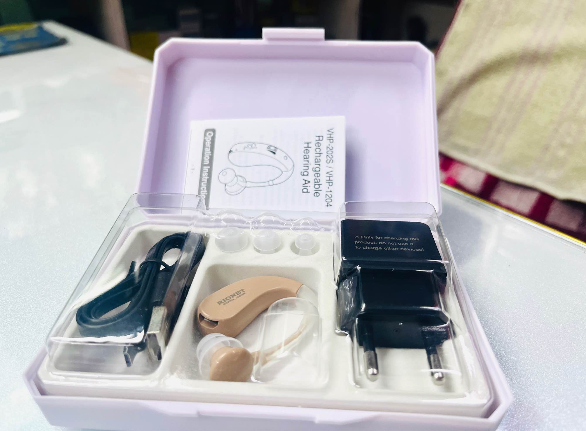 Picture of Rionet Rechargeable Hearing Aid Sound Amplifier Bte system hearing machine Japan Made