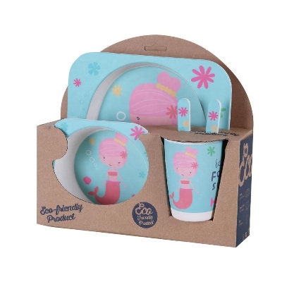 Picture of 5pcs Cute Animal Design Set of 5pcs Custom Baby Bamboo Fiber Dinnerware Sets