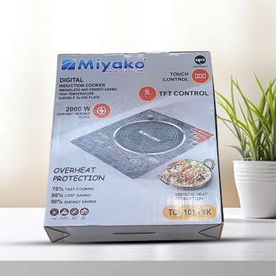 Picture of Miyako Induction Cooker Inverter Technology Free Stainless Steel Pot Electric Induction Stove Touch Panel Auto Shut Off and Temperature Control TC - 101 -YK