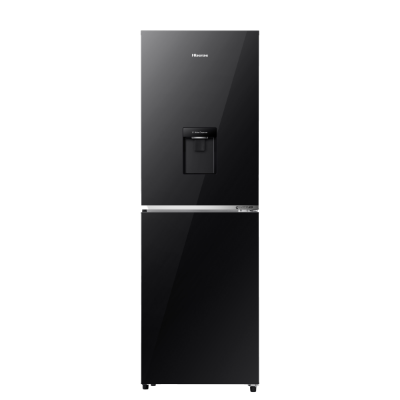 Picture of Hisense 270 Lliter Bottom Mount  Inverter Glass Door with Dispenser Refrigerator Mirror Black (RB1G266NM)