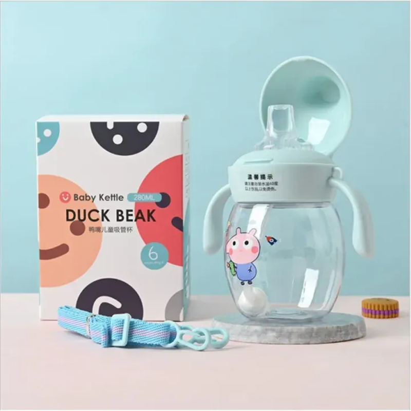 Picture of Pig Training Sippy Cup with Handles 280ml | Free Anti-Spill Toddler Water/Milk Bottle Feeder | Transition Cup for 6 Months+