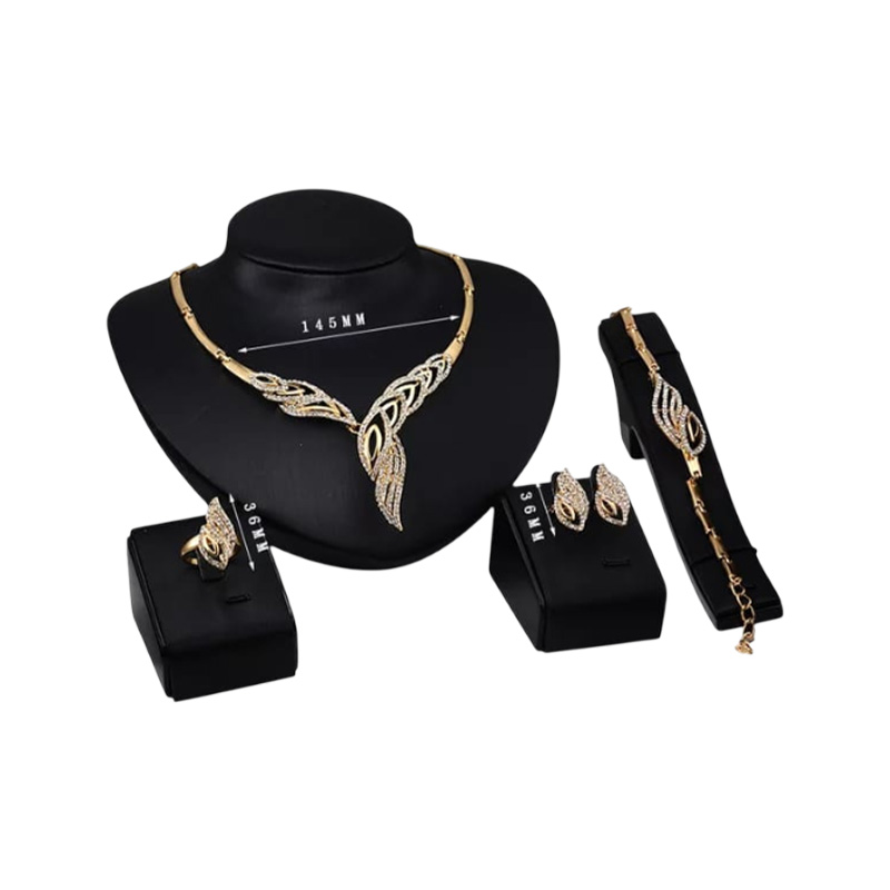 Picture of Golden Colour xoxo indian bridal stone jewelry set