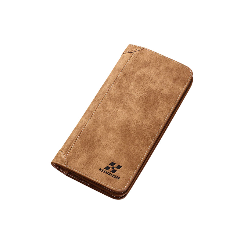 Picture of Hengsheng Long Men's Wallet Retro Casual Brand Wallet Korean Clutch Large Capacity Frosted Card Holder Mobile holder Men's Long Wallet for Men's Fashion