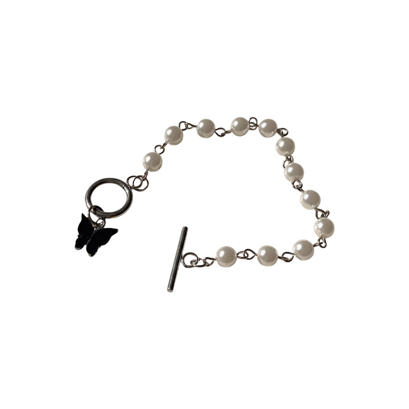 Picture of White Pearl Butterfly Bracelet for Women Fashion