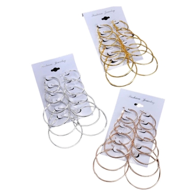 Picture of 6 Pair/Set Fashion Circle Earrings Jewelry