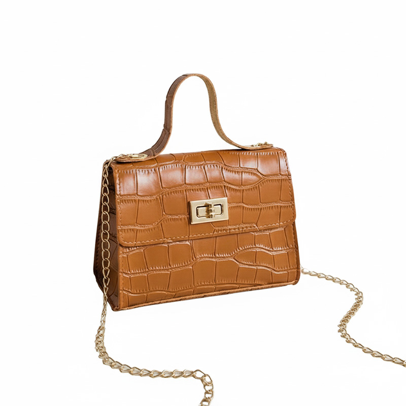 Picture of Small PU Leather hand bag women shoulder simple style with chain handle for ladies and girls crossbody bags - Bag -Bag for Women - Bag for Girls - ব্যাগ