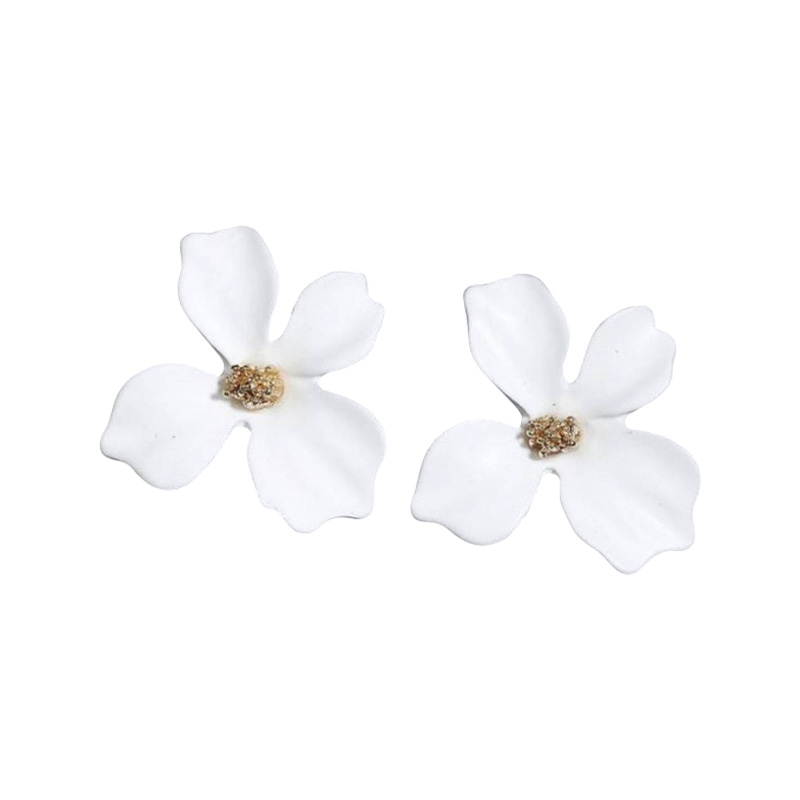 Picture of fresh fashion flower earring petal flower earring nail alloy spray paint earring pendant for women's fashion - Ear Ring