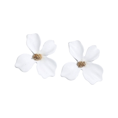Picture of fresh fashion flower earring petal flower earring nail alloy spray paint earring pendant for women's fashion - Ear Ring