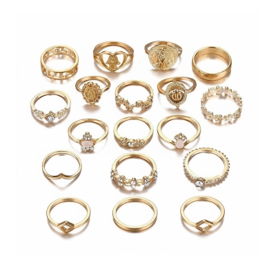 Picture of 15 Pcs/Set Bohemian Midi Ring Sets For Women
