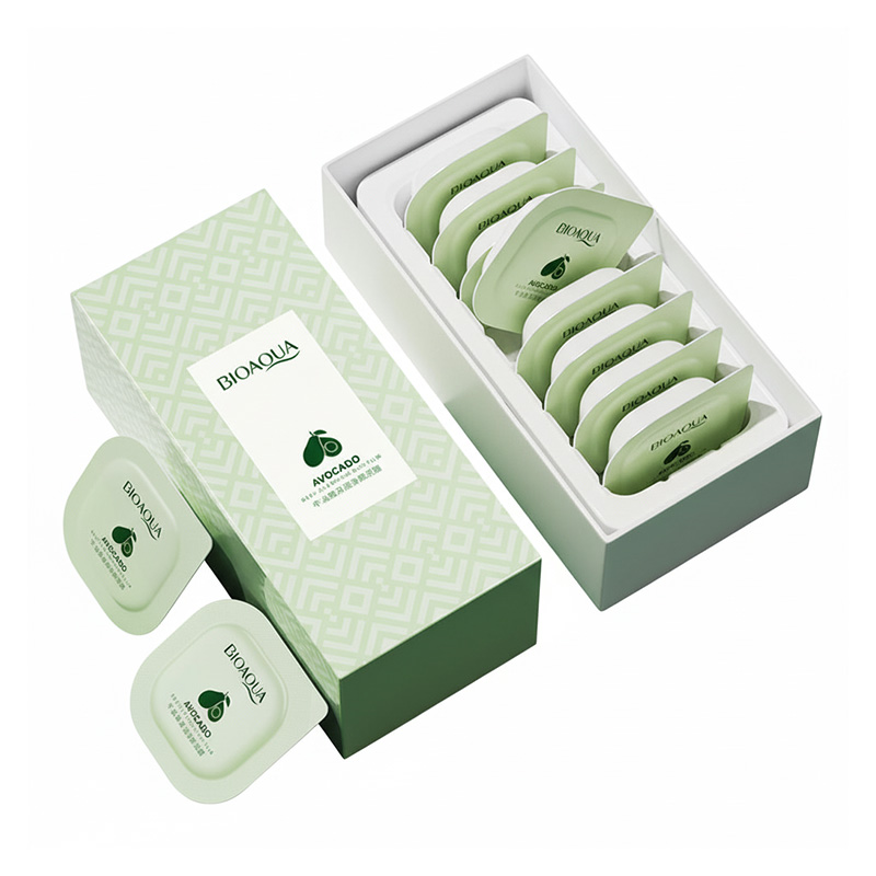 Picture of Bioaqua 8Pcs/Set Avocado Hyaluronic Acid Moisturizing Deep Cleaning Masks Mud Cream